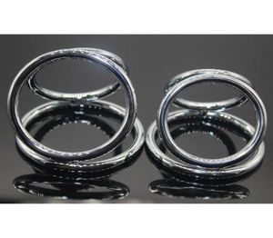 Cockrings Men Triple 3 Ring Penis Cock Stainless Steel Delay Time Scrotal Bound Adults Erotic Toys For Male3826611