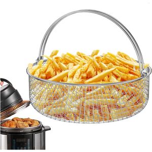 Tools Air Fryer Mesh Basket Stainless Steel Steamer With Handle Metal Crisper For Home Kitchen