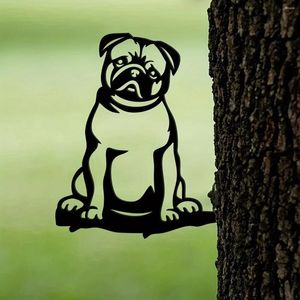 Garden Decorations CIFbuy 1pc Metal Pug Silhouette Puppy Love Dog Sign Cutout Rustic Outdoor Home & Decor Housewarming Gift For Lovers
