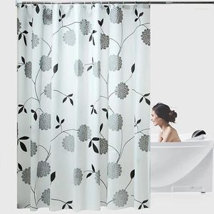 Duschvorhänge Vorhang Blumen extra langer Nasbar aus Badezimmer schimmel resistent und wasserdicht 200x240 cm