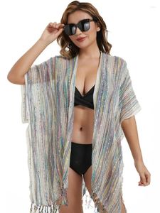 Beach Bikini Cover -ups för badkläder Kvinnor Beach, Outfits Sales Lady Summer Bathing Capes Chiffon Holiday Pareo 2024 Trend