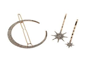 18pcsset Moon Star Rhinestone Hair Spin Hair Fryzura