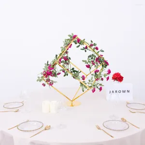 Party Decoration 40x40cm Gold Plating Wedding Centerpieces for Tables Stand Dinner Room Event Decor Props Center de Table Mariage Metal