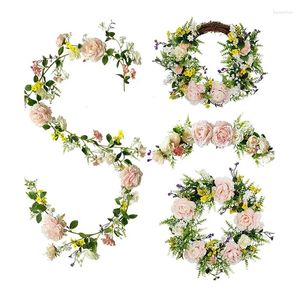 Dekorative Blumen 185 cm künstliche Seide Pfingstrose Rattan Hochzeit Braut Wohnzimmer Weihnachtsbrophon -Prop Fake Flower DIY Arrangement