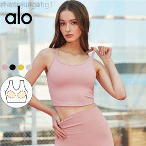 Desginer Als Yoga Tanks Spring/summer New Sports Bra Womens Strap Racerback Fitness Tank Top Integrated Chest Cushion Suit