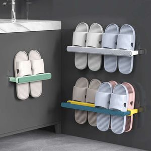 Household Slipper Non Perforated Tool, Foldable Bathroom Storage Rack, Wall Mounted Shoe Rack