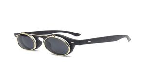 Новый дизайн бренда Retro Steampunk Punk Rock Flip Sunglasses Женщины металлические обновления моды круглые солнцезащитные очки для женской винтажной равнины 2730135