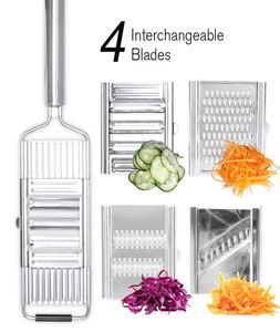 Multi Purpose Home Küchenwerkzeuge Shredder Drahtschneider Edelstahl tragbarer manueller Gemüse -Slicer Easy Clean Trium mit Hand5691145