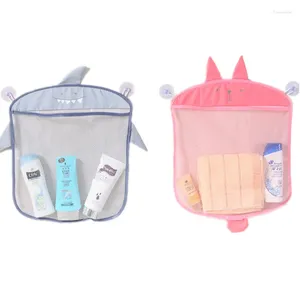 Storage Bags Cartoon Hanging Mesh Kids Children Bathing Toy Pouch Suction Cup Baskets Kitchen Bathroom Grocery Organizer Holder