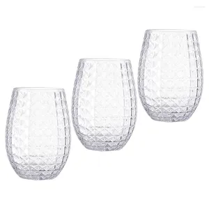 Copos descartáveis palhas 3 pcs suco vidro de vidro de vidro de óculos de cristal de plástico bebendo coquetels sem cais em massa