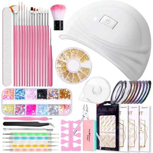 Комплекты для ногтей Lulaa Nail Care Set Set Set Set Nail Art rate Set с ультрафиолетовым светодиодным светильником Многофункциональные инструменты для ногтей T240510