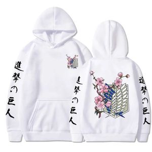 Erkek Hoodies Sweatshirts Sıcak Anime Saldırısı Titan Wings of Liberty Sakura Sakura Wings of Liberty Graphic Erkek Kadın Hoodies artı Sweatshirt Strtwear T240510