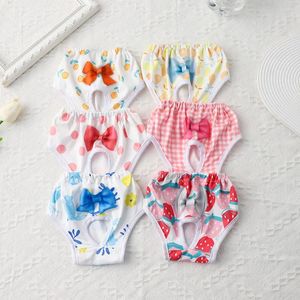 Vestuário para cães fofos estampares fraldas de pêlos calças de estimação de calça de estimação menstrual feminina Princesa calcinha