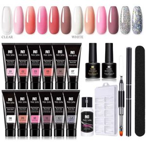 Poliska do paznokci Zestaw Poly Nail Gel 6 W Lampa LED Zestaw Manicure Szybkie przedłużenie paznokcie Budynek Kit narzędzi Polygels Polygels do projektowania paznokci t240510