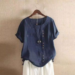 Womens Cotton Linen Jacket Large Casual Loose Cotton Linen T-shirt Cotton Linen Womens Large Womens short sleeved shirt womens designer clothing MBNV