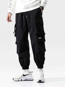 Men's Pants Brushed solid color straight leg casual pants for mens fashion brand loose nine cent cargo pantsL2405