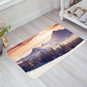 Carpets Nature Landscape Snow Forest Mountains Kitchen Floor Mat Living Room Decor Carpet Home Hallway Entrance Doormat Anti Slip Rug