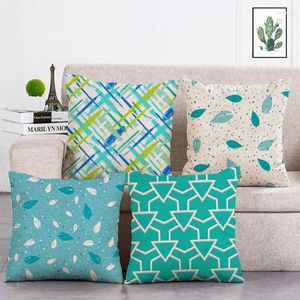 Подушка зеленые голубые покрытия современные северные геометрические подушки подушки на диван