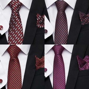 مجموعة ربطة عنق مجموعة العديد من Colorhot Sale Wedk Wedding Freed Tie Pocket Fquares مجموعة Necktie Men Suit Positions Floral St. Valentines Day