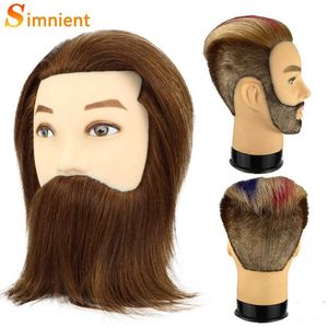 Головы манекена 100% remi Human Hair Black Mens Mannequin Голова, используемая для практики парикмахерской красоты, прическа кукол Q2405102