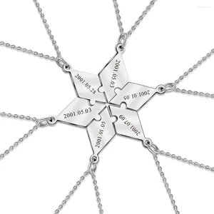 Kolye Kolyeleri Polishedplus Altı Noktalı Yıldız Rhombus Birleştirme Bulmaca Kolyesi Kadın Mücevher Hediyeleri için Aile Arkadaşları İsimleri Özelleştir