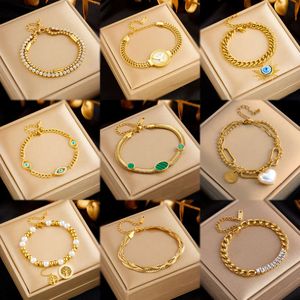100+ Styles Non Tarnish Waterproof Chain Bracelet Long Distance Fashion Fine Stainless Steel Bracelets Jewelry For Women