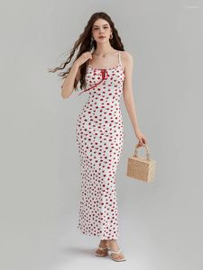 Casual Dresses Women S Floral Print Long Cami Dress Sleeveless Spaghetti Strap Front Ribbon Tie-Up Slim