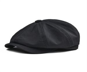 Sboy Hats BOTVELA Cap Men039s Twill Cotton Eight Panel Hat Women039s Baker Boy Caps Retro Big Large Male Boina Black Beret 09497815