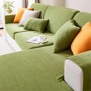Stol täcker Super Soft Chenille Sofa Seat Cushion Cover för vardagsrum Plush Stretch L Form Corner Fåtölj Slipcover