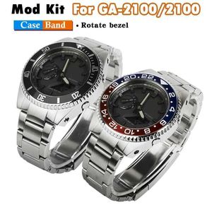 Watch Bands Rotating frame GA2 GA2110 GAB2 Mod kit for Cassioq metal casing and stainless steel strip with Refut accessories Q240510