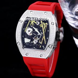 26-01 Panda Diamonds Ladies Womens Watch Stainless Steel Tonneau Luxury Watches Automatic Mechanical Sapphire Crystal Designer Wristwatch 3 Colors