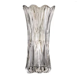 Vasen Innenräume Clear Glass Flower Vase Minimalist große Kapazitätsanordnung für Schulfeierversammlung