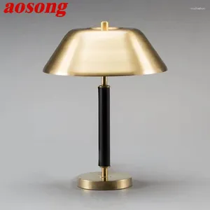 Table Lamps AOSONG Nordic LED Dimming Desk Light Modern Vintage Simple Bedside Gold For Home Living Room Bedroom Decor