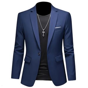 Plus Size 6XLM Fashion Mens Solid Color Suit Jacket High Quality Business Slim Fit Casual Blazers Formal Social Wedding Tuxedo 240507