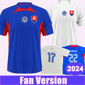 2024 Slovacchia Mens Soccer Maglie nazionali Satka Duda Lobotka Hancko Pekarik Haraslin Home Away Blue Football Shirt Uniforms