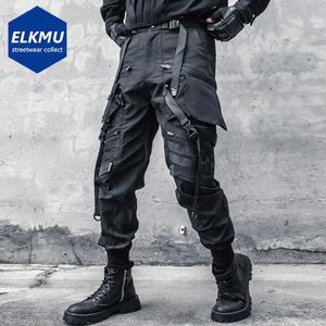 Męskie spodnie Punk Cargo Pants Mens Multi Funkcjonalny panelu kieszonkowym Ninja Pants Streetwear Jogger Męs