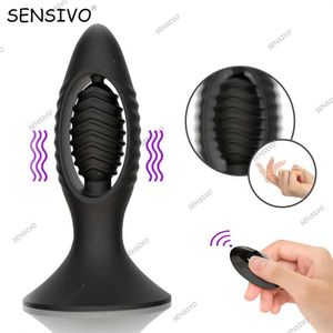 Outros itens de beleza de saúde plugues de bunda oca vibrador vibrador massageiro de prostato controle remoto sem fio Toys de estimulador de ponto g de plug-s para homem mulher T240510