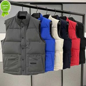 Från Kanada herrar ner väst puffer jacka parka gilet designer jackor västar män kvinnor vinter gåsrock ytterkläder storlek s-3xl 07 qgxc