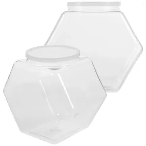 Förvaringsflaskor 2 st Candy Cookie Jar Jars Sugar Container Snack Holder Home Small Plastic Mini Artes Clear Tea Containrar