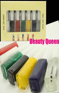 7Colors Stamping Special Polish Nail Art Stamp Varnish Paint Målning för överföring Polsk bildplatta Metallmall8208183