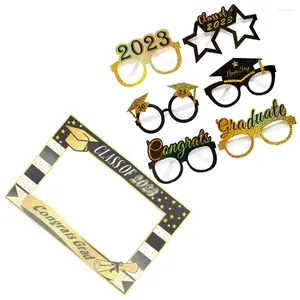 Одноразовые чашки соломинки выпускной вечеринка PO Booth очки очки рамы реквизиты
