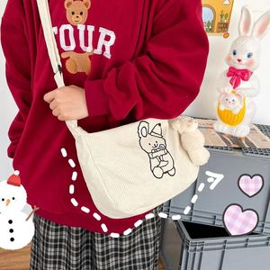 Bag Literary Fan Student Cross-Body Lady Winter Striduroy Casual Cartoon Cartoon Righted Show