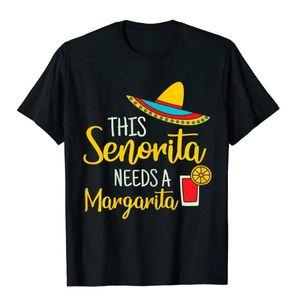 Magliette maschile femminile senorita margarita fiesta messicana divertente cinco de mayo t-shirt stampato su maglietta in vendita uomini ts casual t240510