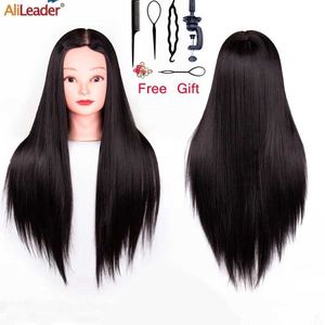 Mannequin Heads Alileader Training Head Professional Long Fluffy Hair Shoulder Makeup Fake Frisyr Q240510