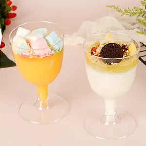 Disposable Cups Straws PS Plastic Wine Glasses Cocktail Champagne Ice Cream Pudding Kitchen Bar Supplies