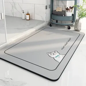 Bath Mats Large Size 60x90cm Mat Pool Diatomaceous Earth Absorbent Anti-skid Shower Outlet Rug Entrance Beige Carpet Kit Bathroom