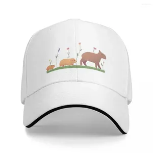 Berets Hamster морская свинка и капибара бейсбольные шапки для шляпы модные шляпы дышащие повседневные открытые унисекс полихроматические