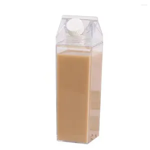 Butelki wodne wielokrotne użycie przezroczystą plastikową butelkę w kartonie mlecznym kształt przenośny i ekologiczny na sok herbatę