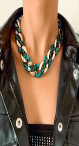 Correntes exageradas de resina acrílica Charker grossa colares grossos góticos miami curb cuban collier pescoço jóias vintage3658385