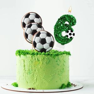 Party liefert Fußballkuchen Kerzen Grün 0-9 Zahlen Toper Kinderfußball Sport Geburtstagdekoration